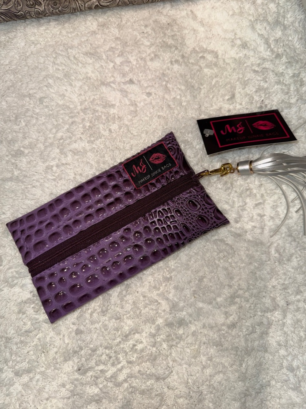 Makeup Junkie small croc 🐊 purple bag